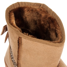 Vices Bottes de neige en fourrure à paillettes brun 5
