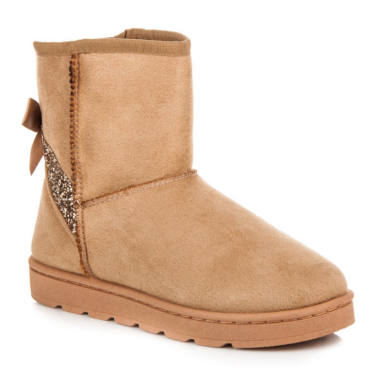 Vices Bottes de neige en fourrure à paillettes brun 1