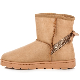 Vices Bottes de neige en fourrure à paillettes brun 2