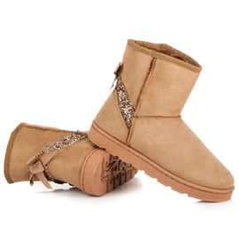 Vices Bottes de neige en fourrure à paillettes brun 3