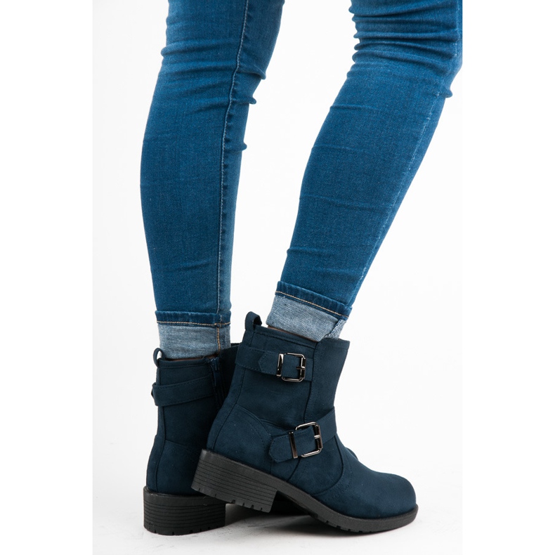 Vices Bottes avec une boucle décorative bleu 1