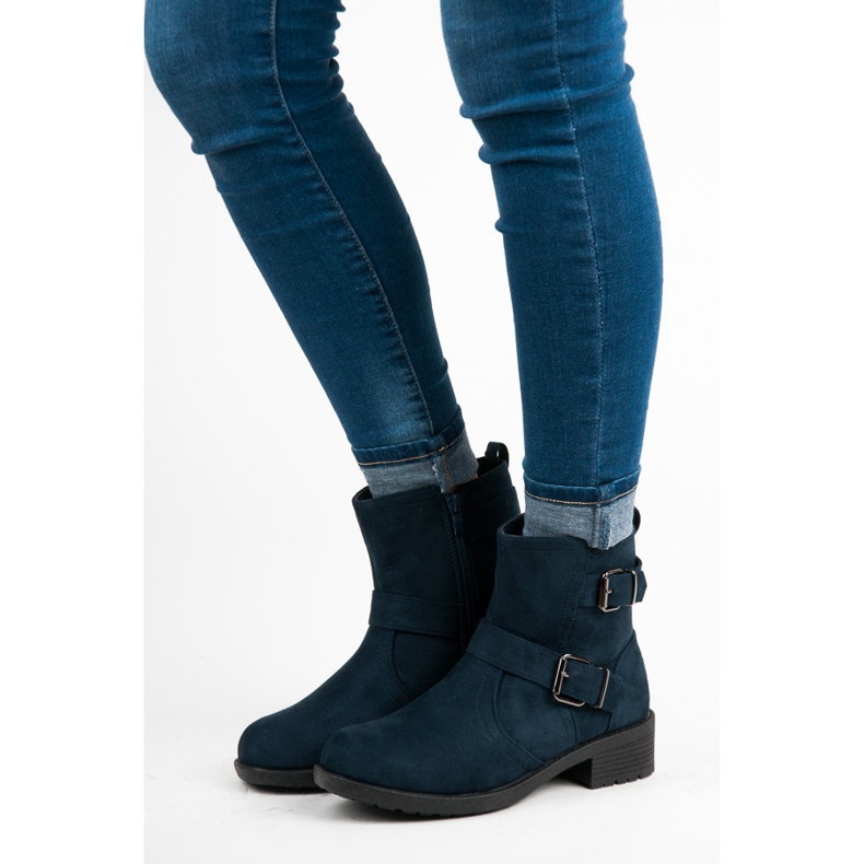 Vices Bottes avec une boucle décorative bleu 2