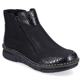 Bottes confortables avec fermetures éclair isolées Rieker W RKR555 le noir 7