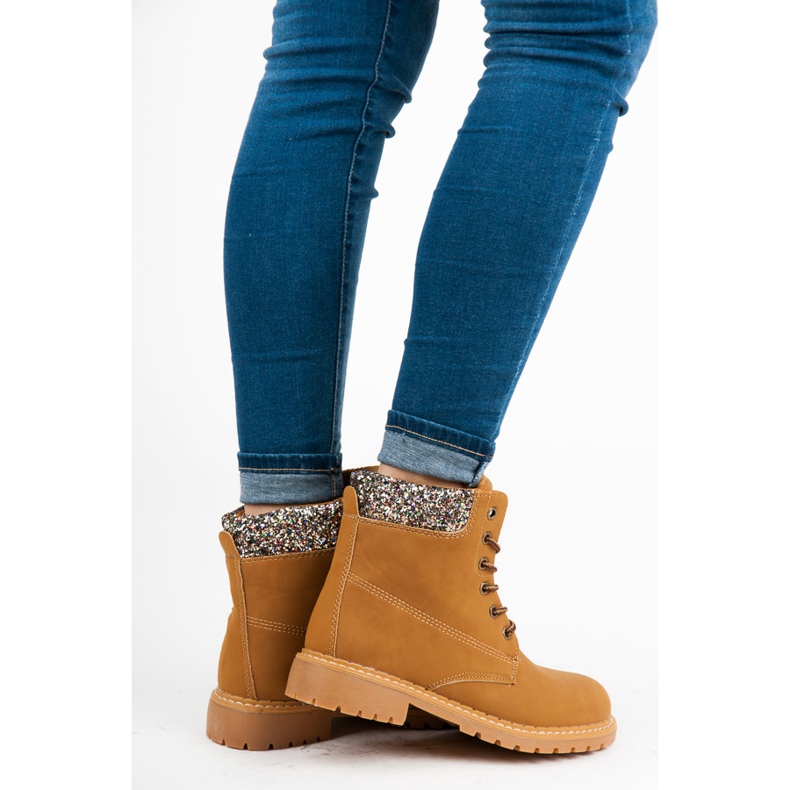 Trappeurs à paillettes brun 1