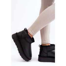 Bottes de neige en cuir noir avec doublure en fourrure le noir 2