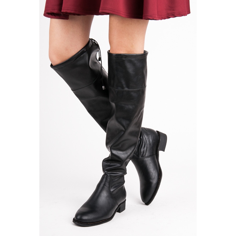 Yes Mile Bottes plates à enfiler le noir 1