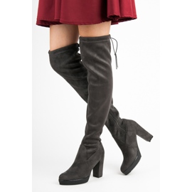 Vices Cuissardes en daim gris 1