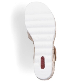 Sandales compensées confortables Rieker W RKR595, beige 5