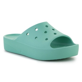 Claquette à plateforme classique Crocs W 208180-3UG vert 5