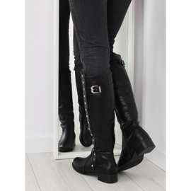 Bottes cavalières à clous noir PE115P noir 1