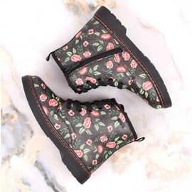 Bottes chaudes Big Star Jr INT1884 fleurs le noir 4