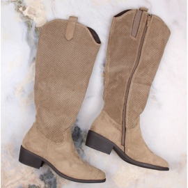 Jezzi W JEZ409B bottes en daim isolées, beige 5
