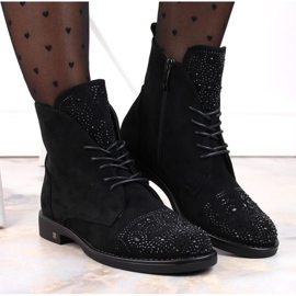 Bottines avec zircons Potocki W WOL176 noir le noir 7
