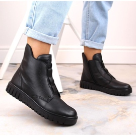 Bottes en cuir isolées confortables Rieker W RKR619 noir le noir 3