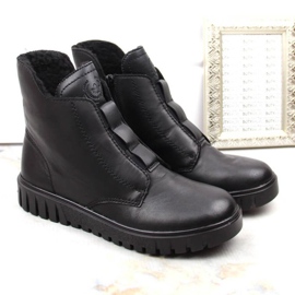Bottes en cuir isolées confortables Rieker W RKR619 noir le noir 4