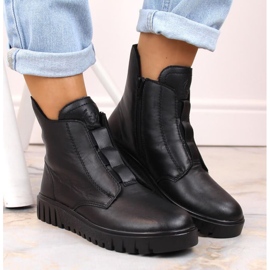 Bottes en cuir isolées confortables Rieker W RKR619 noir le noir 6