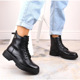 Potocki W WOL181A bottines à lacets et fermeture éclair, noir le noir 3