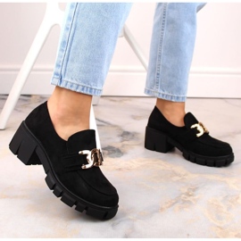Vinceza W JAN250 mocassins à talons hauts en daim, noir le noir 3