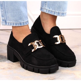 Vinceza W JAN250 mocassins à talons hauts en daim, noir le noir 4