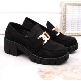 Vinceza W JAN250 mocassins à talons hauts en daim, noir le noir 5