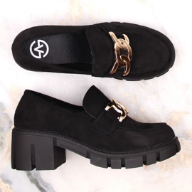 Vinceza W JAN250 mocassins à talons hauts en daim, noir le noir 6