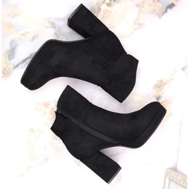 Bottines en daim à talon haut et plateforme, isolées M.Daszyński W SAN24A, noir le noir 6