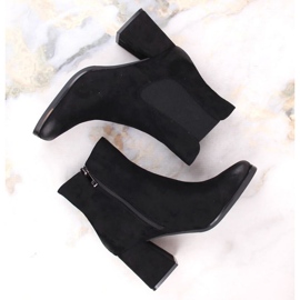Bottines en daim sur talon décoratif Potocki W WOL193A, noir le noir 7