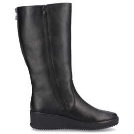 Bottes imperméables en cuir isolées avec de la laine de mouton Rieker W RKR237B le noir 7