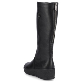 Bottes imperméables en cuir isolées avec de la laine de mouton Rieker W RKR237B le noir 8