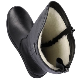 Bottes imperméables en cuir isolées avec de la laine de mouton Rieker W RKR237B le noir 12