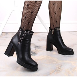Bottines isolées à talons hauts avec rivets, Filippo W PAW495, noir le noir 4