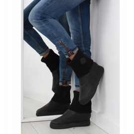 Bottines à dessus en laine noir NB30 Noir le noir 1
