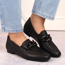 Rieker Chaussures en cuir confortables avec chaîne Remonte W RKR645, noir le noir 4