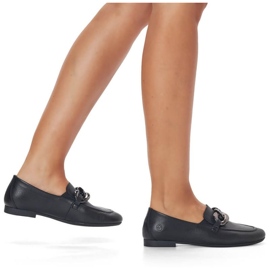 Rieker Chaussures en cuir confortables avec chaîne Remonte W RKR645, noir le noir 10