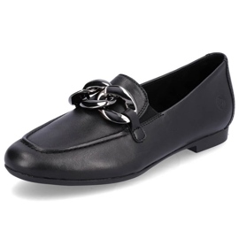 Rieker Chaussures en cuir confortables avec chaîne Remonte W RKR645, noir le noir 11
