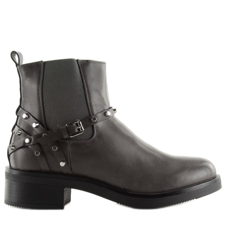 Chelsea boots femme grises à clous gris 1
