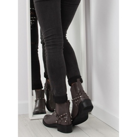 Chelsea boots femme grises à clous gris 2