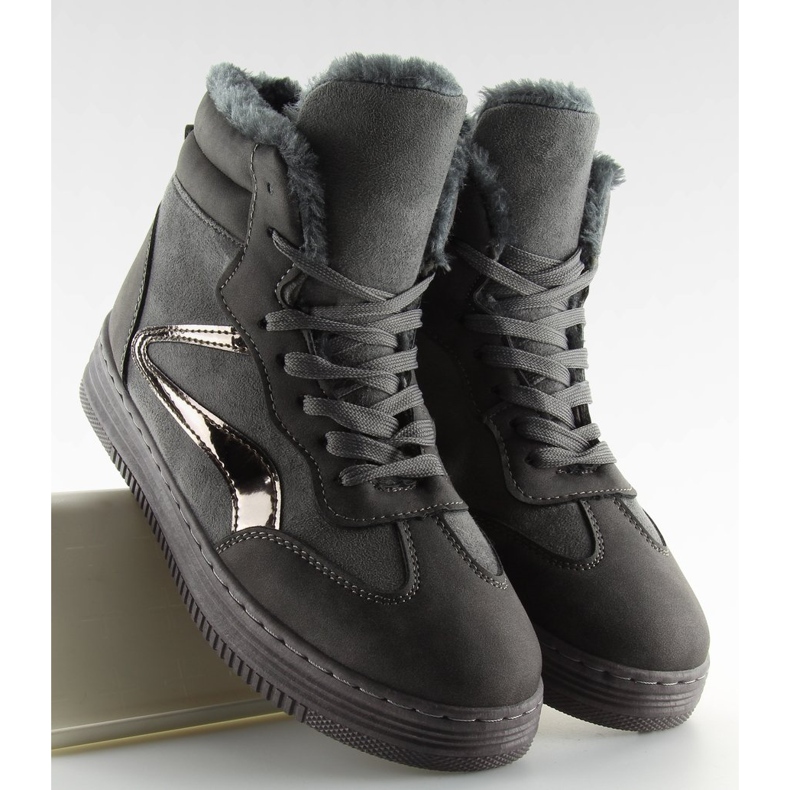 Baskets isolées grises BOK-1103 gris foncé 2