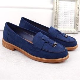 Vinceza W JAN281 chaussures à talons bas en daim bleu 4