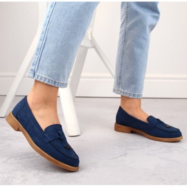 Vinceza W JAN281 chaussures à talons bas en daim bleu 6