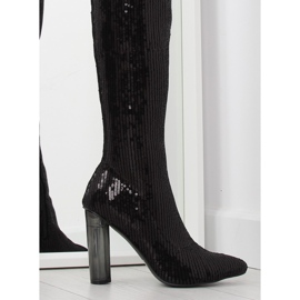 Cuissardes à sequins noirs AE55P noir le noir 1