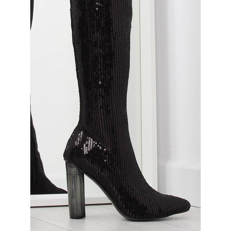 Cuissardes à sequins noirs AE55P noir 1