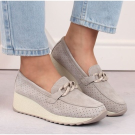Chaussures Filippo W PAW507A en cuir et daim beiges 4