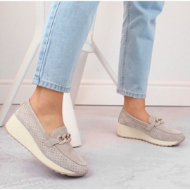 Chaussures Filippo W PAW507A en cuir et daim beiges 5