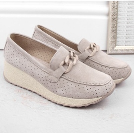 Chaussures Filippo W PAW507A en cuir et daim beiges 6
