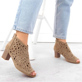 Bottines en daim Jezzi W JEZ428 marron clair 4