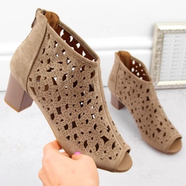Bottines en daim Jezzi W JEZ428 marron clair 5