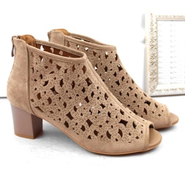 Bottines en daim Jezzi W JEZ428 marron clair 6