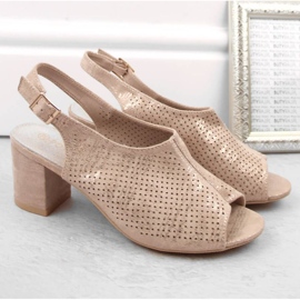 Potocki W WOL156C sandales à talons hauts en daim, beige 6