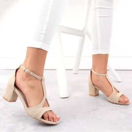Potocki W WOL224B sandales à talons hauts en daim, beige 4